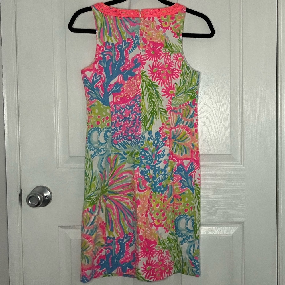 Lilly Pulitzer Lovers Coral Ryder Shift Dress 00 - Picture 2 of 5